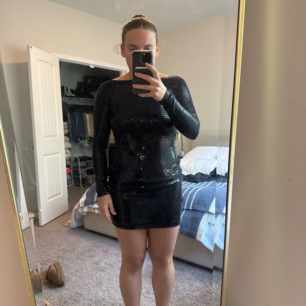 Calvin Klein Black Long Sleeve Dress